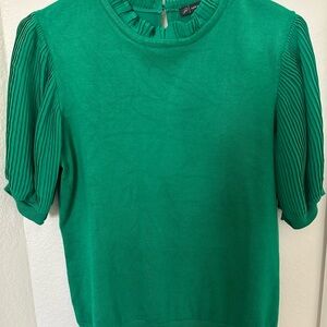 Adrianna Papell Emerald Pleated Sleeve Blouse